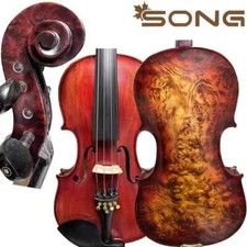 Bird's eye Maple Wood Master 5strings Viola 15 inch, Loud rich deep sound 15864
