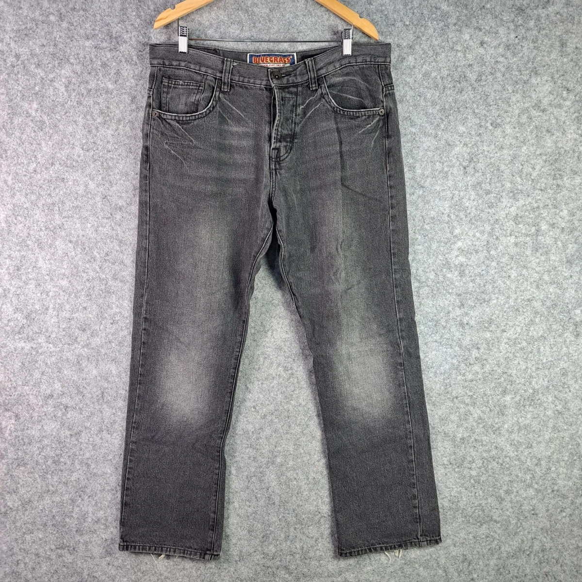 Vintage Target Blue Grass Jeans Pants 36 Grey Button Fly Straight Leg Denim 5083
