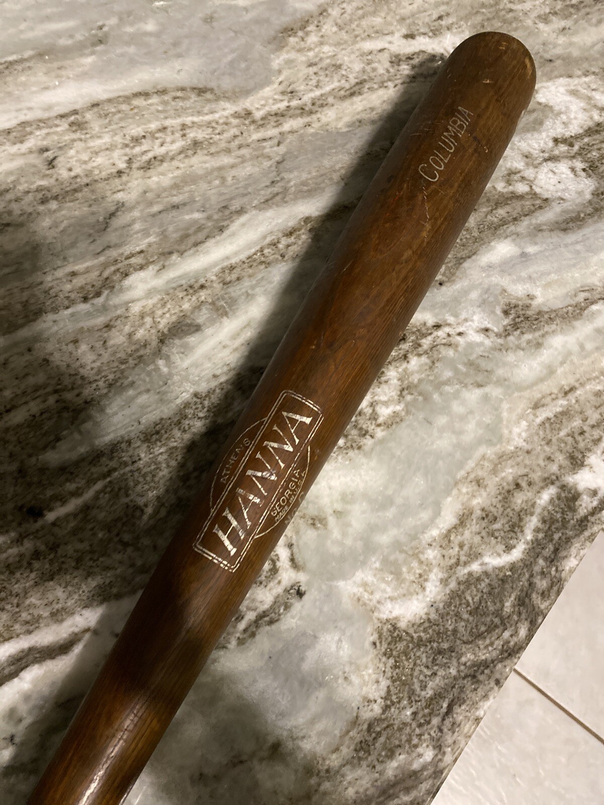 Vintage Wooden Hanna Columbia BaseBall Bat C Athens SEAL