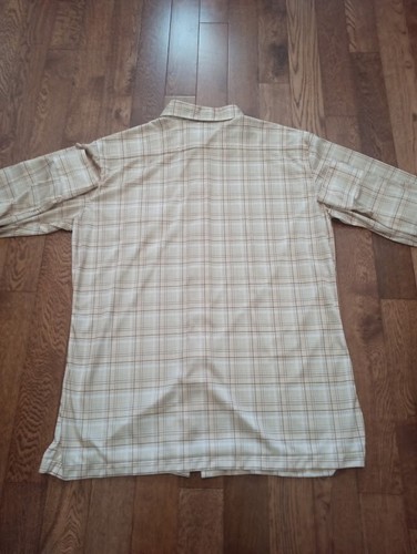 1980s Poly Knit JC Penney Men's Shop Tan/Striped Long Sleeve (XL) - Picture 7 of 7
