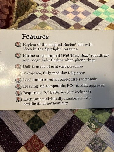 1995 Telemania Barbie Solo in the Spotlight Singing Telephone Mattel New In Box* - Picture 5 of 7