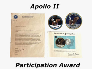 NASA Apollo 11 Mission Patch Certificate of Participation Award Original Vintage