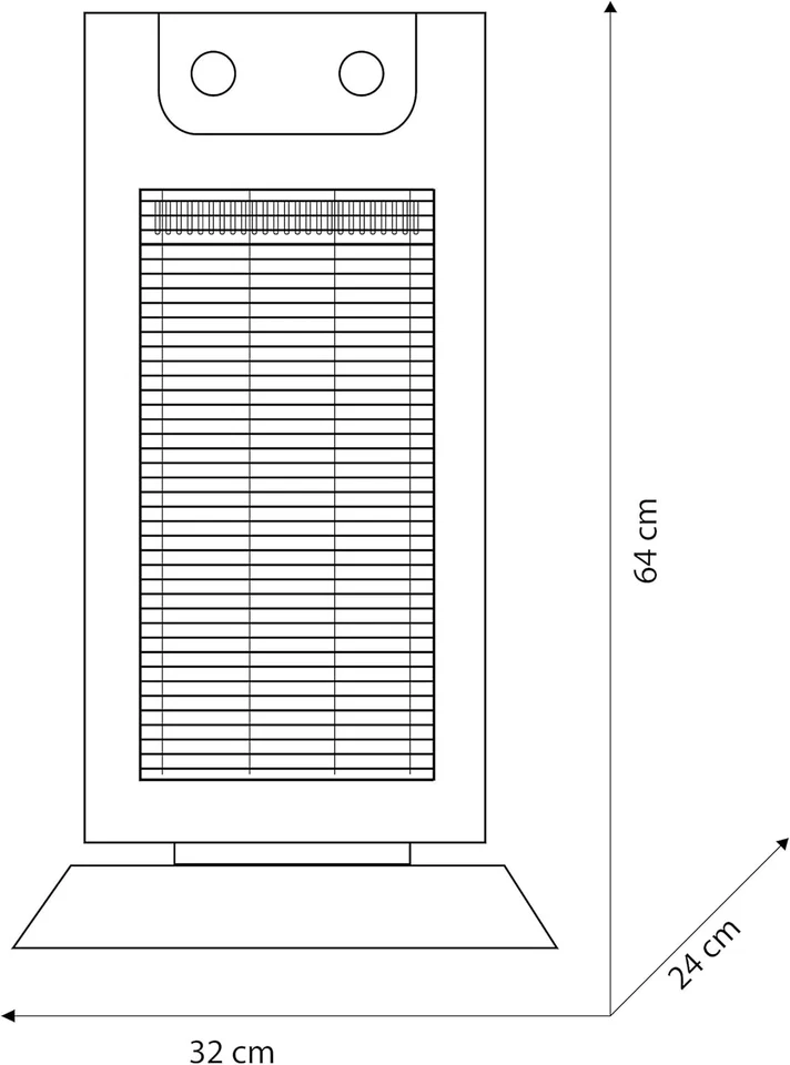 99579 Carbon Black Stufa a Infrarossi 1100 W, 220-240 V, Nero - Immagine 3 di 4