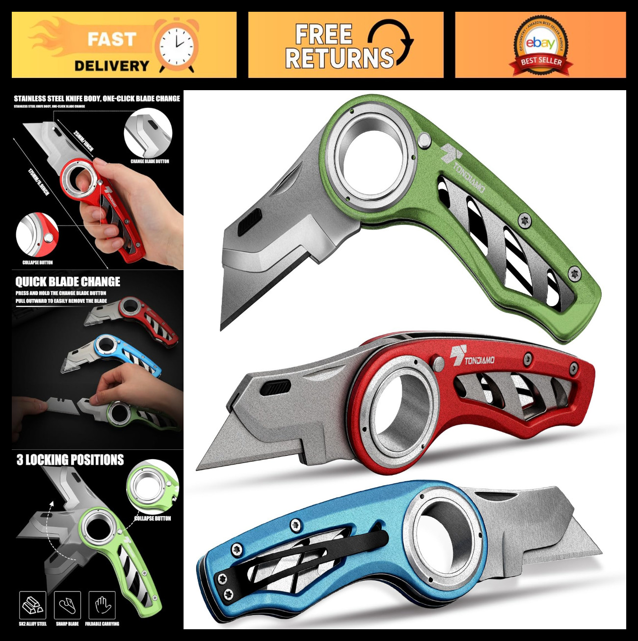 Set - Box Cutter, Razor Knife, Eas