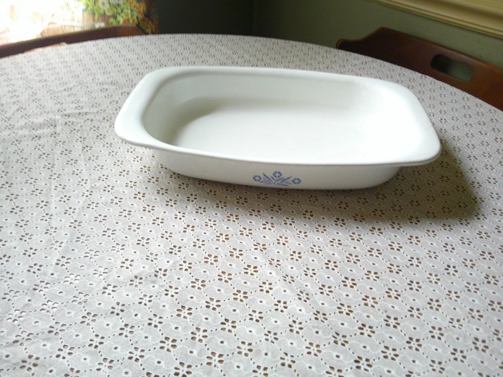 Vintage Corning Ware Blue Cornflower Enamel Roaster Pan P-21 USA
