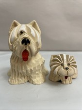 Artesan&iacute;a Rinconada Westie West Highland Terrier and Puppy Figurines