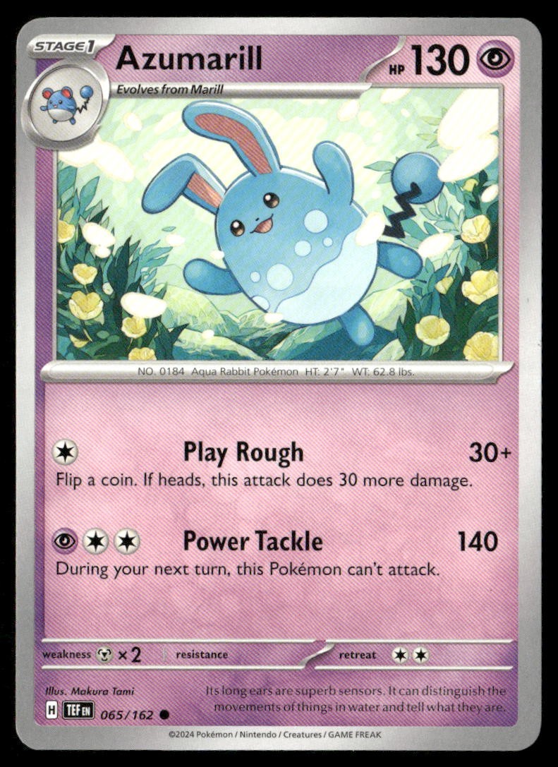 Azumarill 065/162 SV05 Temporal Forces C NM Pokémon — English