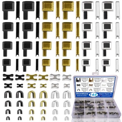 144PCS Zipper Repair Kit - 4 Sizes (#3, #5, #8, #10), Insertion Pins, Zippe
