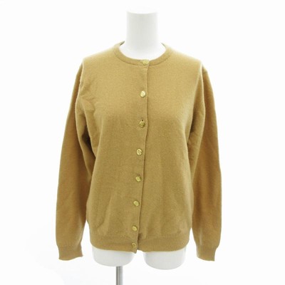 Burberry Women Top Vintage 90s Knit Cardigan Logo Gold-tone Button