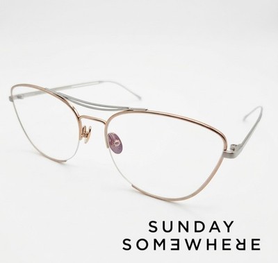 Offizielle Sunday Somewhere Sonnenbrille SUN158 JARJAR-OPT 59-18-140 zweifarbiges Metall