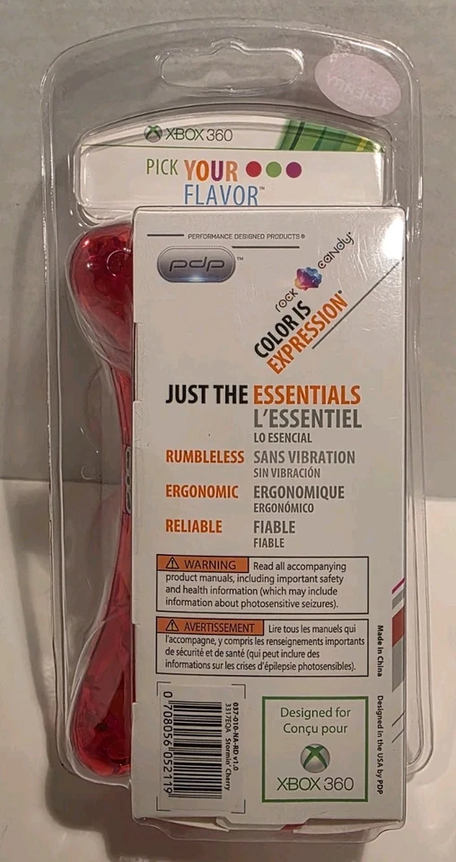 PDP Rock Candy Wired Controller for Microsoft Xbox 360 Stormin' Cherry Sealed - Image 3 of 4