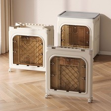 Foldable Storage Box w/ Multi Doors Opening, Large Tall Organizer Bin Dust-proof