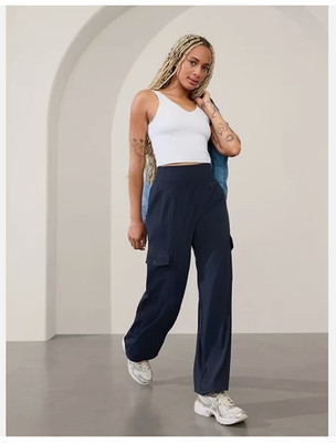 NEW ATHLETA Venice Cargo Wide Leg Pant  XS | Navy Blue Extra Small
