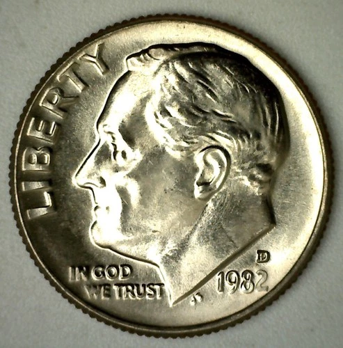 1982 D Roosevelt Dime BU Scarce Date Ten Cent Coin Uncirculated Denver Mint 10c