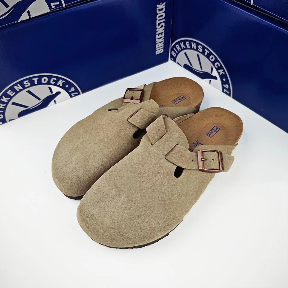 Birkenstock Boston Suede Taupe-Natural Leather Clog Narrow/Wide EU37-45 Unisex - Image 4 of 4