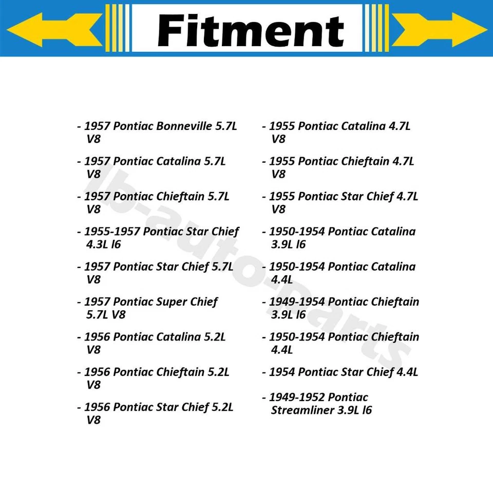 适用于庞蒂亚克 Super Chief 1957 Pontiac Streamliner 1949 2x 刹车软管前 — 第 2/4 张图片