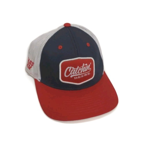 Gorra de camionero Catchin’ Deers | Gorra Snapback roja blanca azul | Marca de caza al aire libre - Imagen 1 de 5