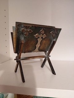 Antique Brass Gothic Letter Holder ? Religious Liberty ?