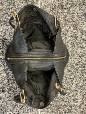 Michael Kors Raven Pebble Leather Large Black / Gold  display picture 1
