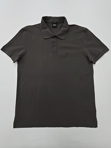 Hugo Boss, Hugo Boss Men Black Logo Polo Shirt Pima Cotton Size M—No Vintage