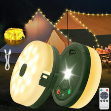 Camping Light USB Rechargeable Waterproof Portable Stowable String Light, 4 in 1