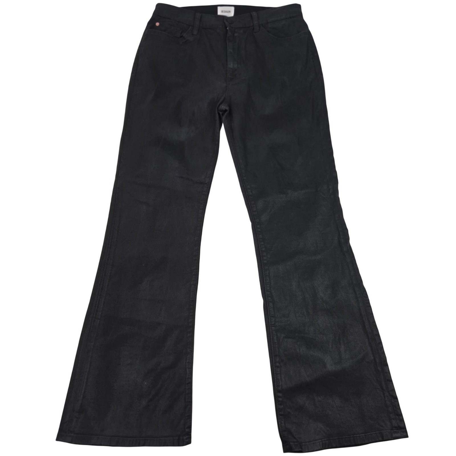31 Coated Black Waxed Stretch Denim Flare