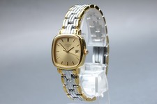 LONGINES L4.261.2 Gold Dial 23mm date Quartz Bracelet Ladies Watch JP Near MINT