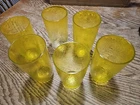 Vintage Blenko Hammered Glass Tumblers. Set of 6