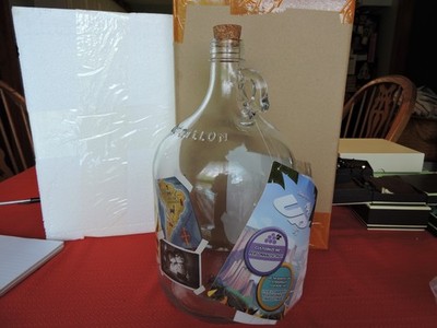 Disney Parks Pixar UP Ellie & Carl Paradise Falls Glass Money Jar Jug Bank - NEW