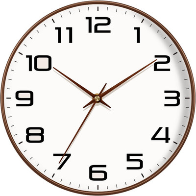 Woodgrain Wall Clock Silent Non-Ticking Wall Clocks Battery Operated 8 Inch, Lar