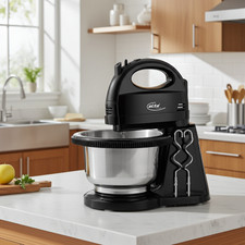 Elta Turbo Handmixer mit Edelstahl Rührschüssel 2L 300W