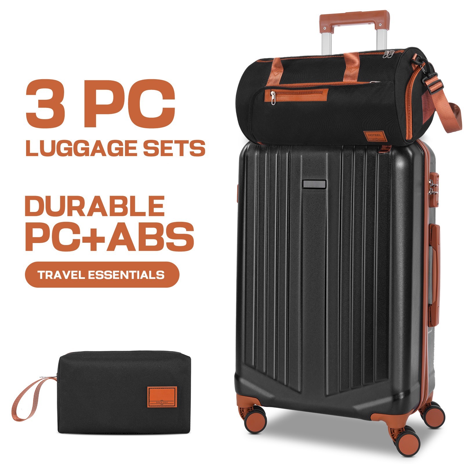 Sets 3 Piece Expandable Hard Shell Suitcase W/ Spinner Wheel