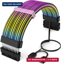 24 Pin RGB Cable,RGB PSU Cables Extensions - 5V 3Pin Addressable ARGB Motherboar
