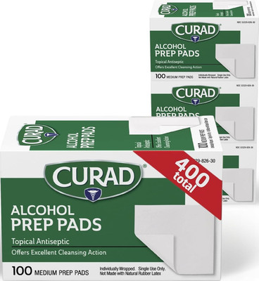 Alcohol Prep Pads, 400 Count, Medium 70% Isopropyl Alcohol Wipes, Individually W