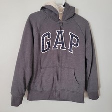GAP Boys' Sherpa Lined Hoodie Logo Size Xxl Heavy Grey