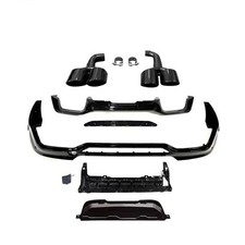 V Style Gloss Black Rear Diffuser with Exhaust Tips for BMW G02 X4 18-Present