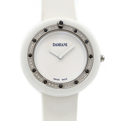 Damiani Belle Epoque BCLSDW37 Quarz Armband Uhr Weiß Keramik Lünette Rund 37 mm