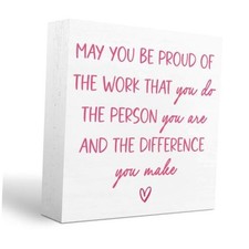 Preppy Coquette Office Gifts for Women, Pink Inspirational Positive Sign, May