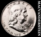 1961-D Franklin Half Dollar - Choice Gem Brilliant Unc  Lustrous  #J8762