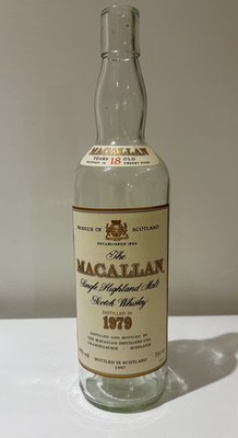 RARE Macallan 1979 Vintage 18 Year Old Single Malt Scotch Whisky Empty Bottle