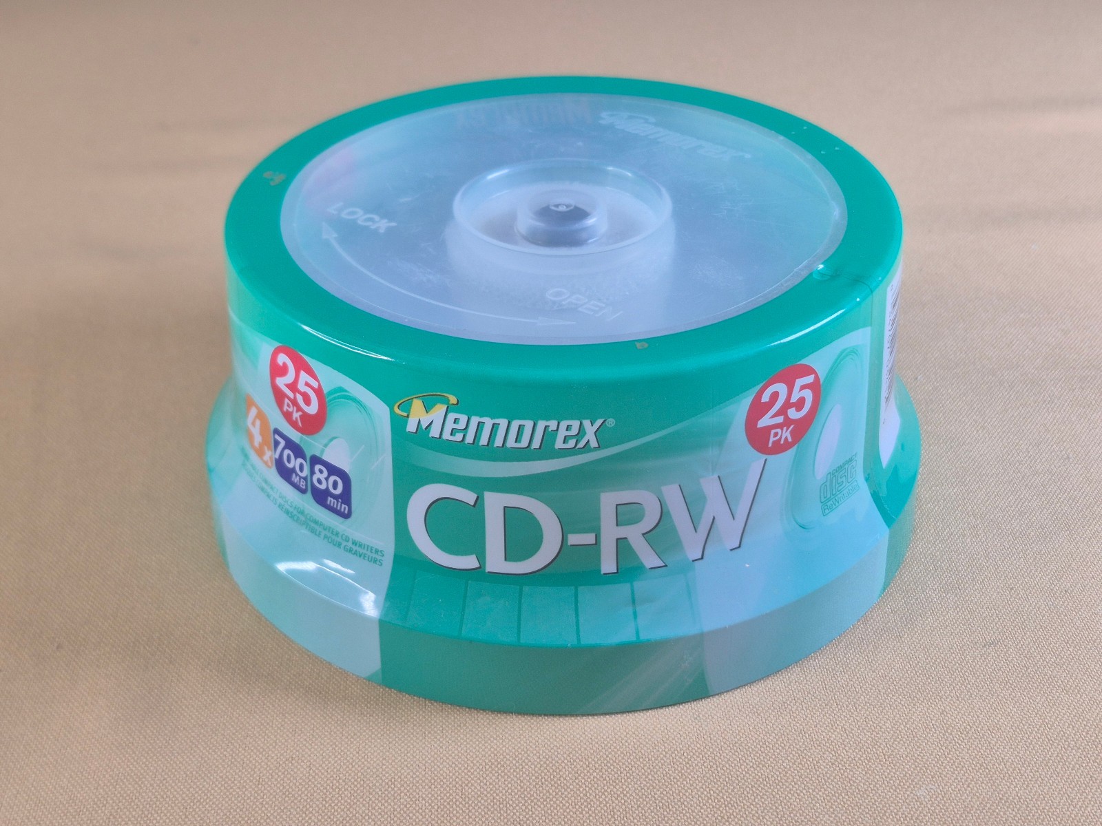 Memorex CD-RW 25 Pack Recordable Rewriteable 80 Min 700 MB 4x Multi Speed - NEW