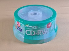 Memorex CD-RW 25 Pack Recordable Rewriteable 80 Min 700 MB 4x Multi Speed - NEW