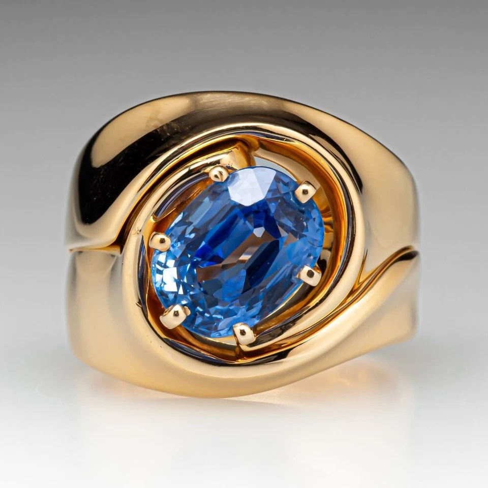 Argento Sterling 925 Zaffiro Blu Pietra Preziosa Creata in Laboratorio... - Immagine 2 di 4