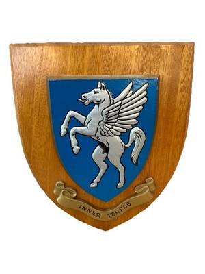 Inner Temple Shield - Coat Of Arms Legal Society - Law Pegasus Emblem Wood 7  6 