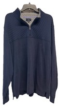 Brooks Brothers 1/4 Zip Blue Sweater Pullover Outdoor Jacket Size XXL