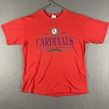 Vintage St. Louis Cardinals T Shirt XL Red Single Stitch MLB Trench USA Made 90s