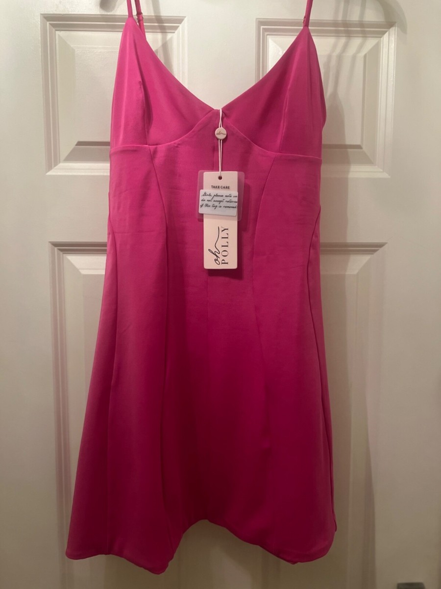Oh Polly Triangle Cup A-Line Mini Dress in Hot Pink. Holiday, Hen do,  Party! | eBay UK