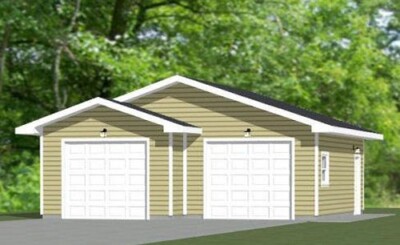 28x28 2-Car Garage -- 728 sqft -- PDF Floor Plan -- Model 1