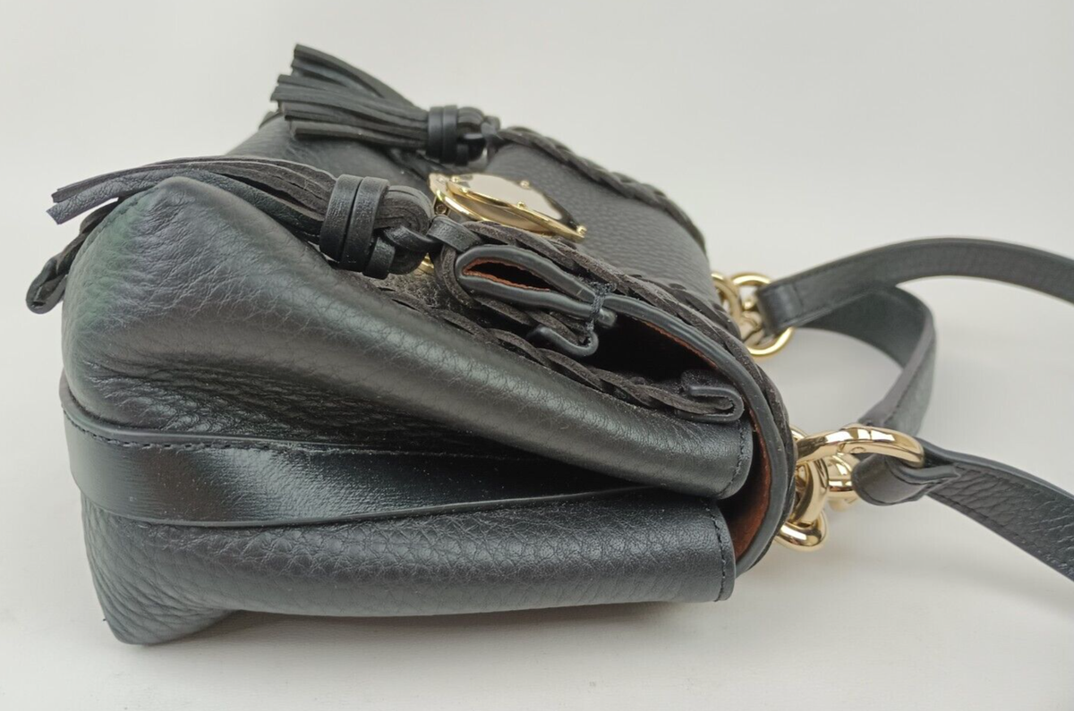 【CHLOE】penelope braided textured-leather ショルダー バッグ Chloe Chloé Black Penelope Small Leather Braid-Detail
