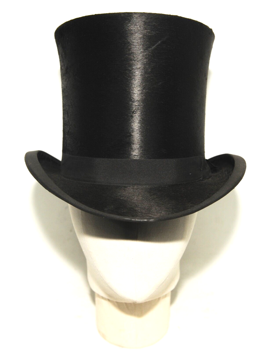 VINTAGE VICTORIAN SHIPWAY ISLINGTON TALL SILK TOP HAT LARGE CIRCUMFERENCE  58 Cm